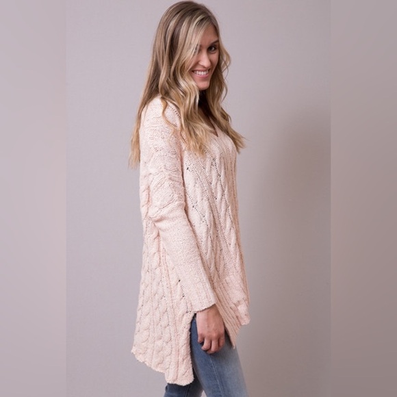 Free People Easy Cable Knit Sweater- Cream- Size Small - Picture 12 of 13